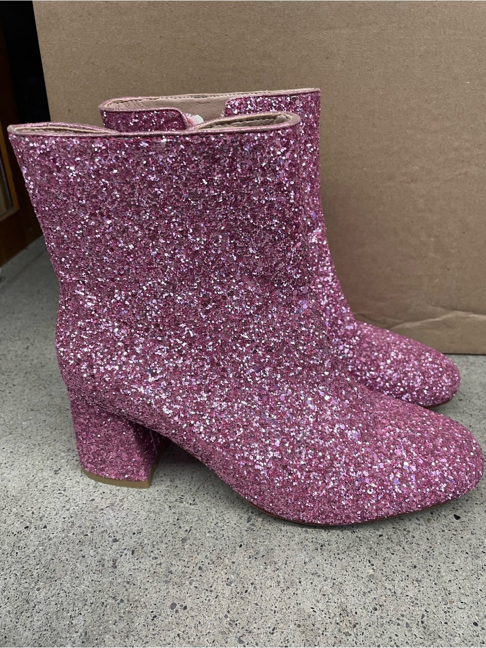 Source Unknown Pink Glitter Ankle Boots
